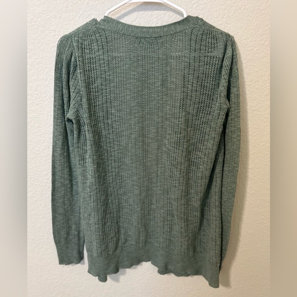 Love Ellie Open Front Ribbed Cardigan Olive Size Small Lightweight - Picture 5 of 6